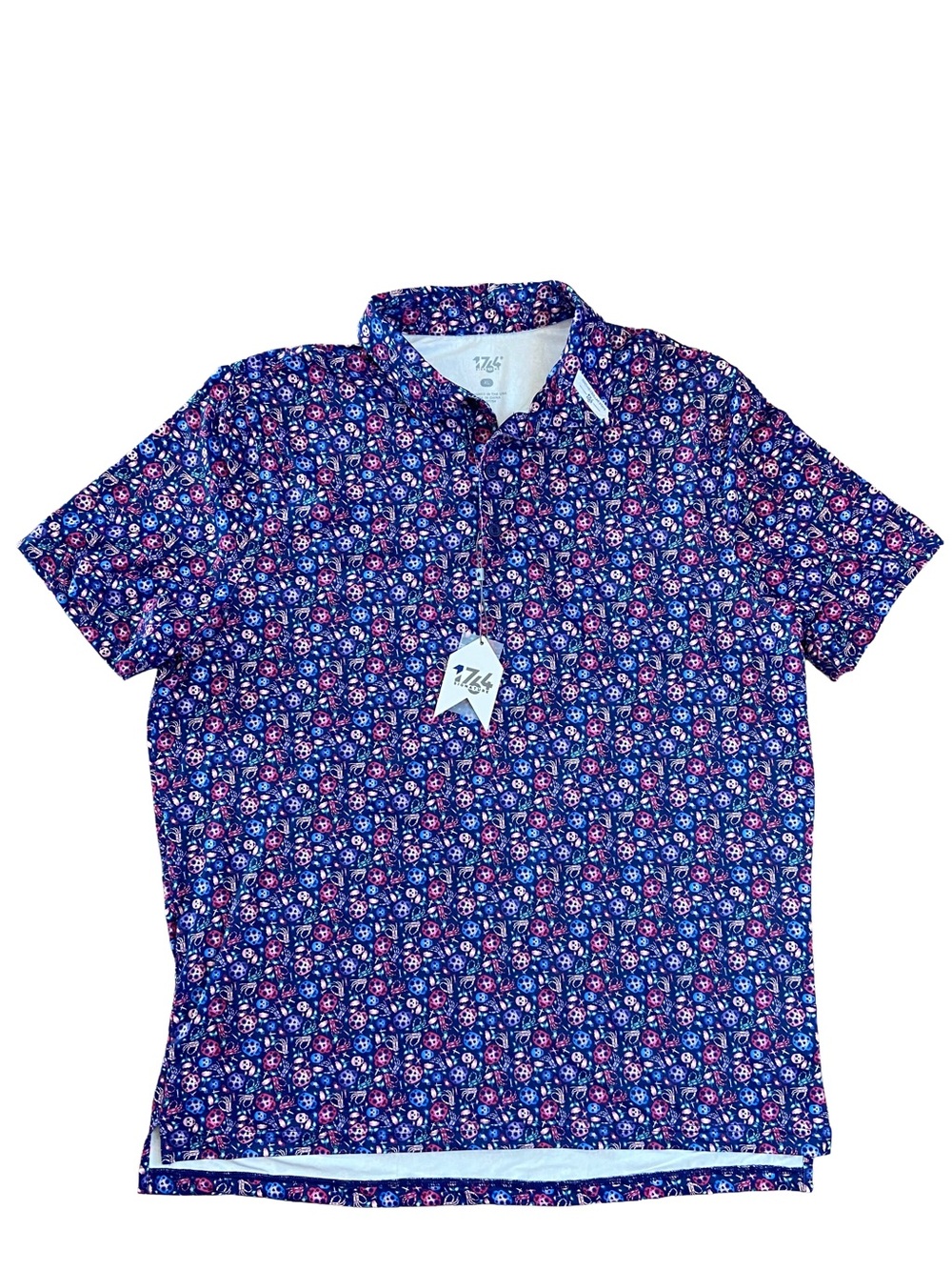 NWT 1764 Signature Dead Rainbow Print Golf Polo